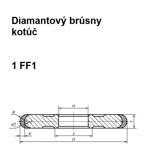 Diamantový brúsny kotúč 1FF1X 125x16x5xR8x32, 125/100