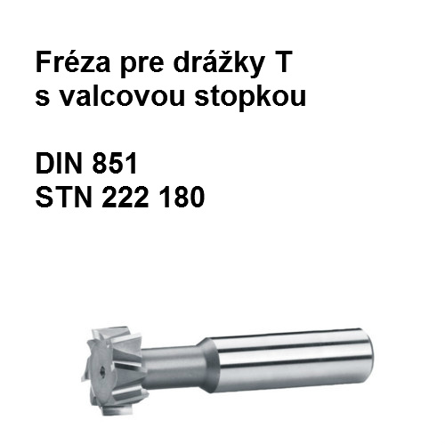 Fréza tvarová pre drážky T s valcovou stopkou 12,5 W1 A, HSS 30