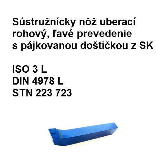 Sústr. nôž uberací rohový, ľavé prevedenie s pájkovanou doštičkou z SK 32x20 K10