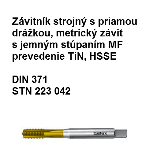 zavitnik 223042 MF HSSE TiN  din 371