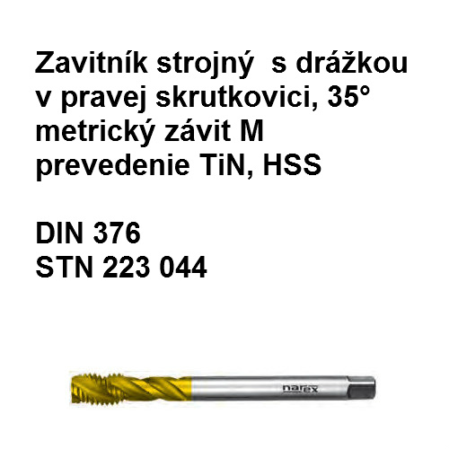 Závitník strojný 223044 din 376 TiN M