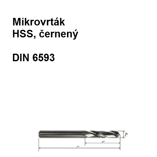 mikrovrták DIN 6539, čierneny