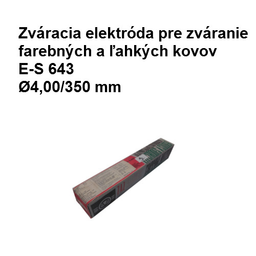 Elektróda pre farebné a ľahké kovy E-S 643, Ø4,00/350 mm