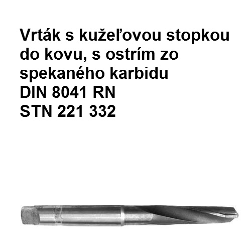 Vrták s kužeľovou stopkou s ostrím zo spekaného karbidu 10,5 mm K10 HSS