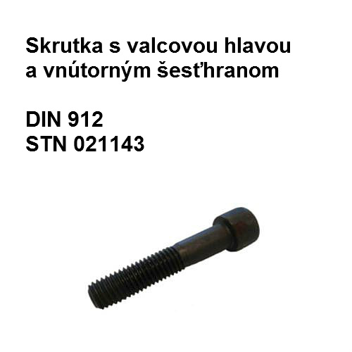 Skrutka 12x90, DIN 912, STN 1143.52, tvrdosť 10K, povrch.úprava čierna