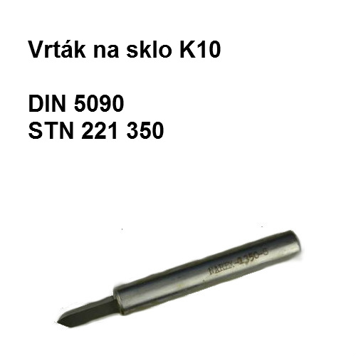 Vrták na sklo 6 mm K10