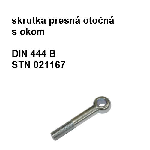 skrutka M 12x60, DIN 444 B, STN 021167.25, tvrdosť 4.6, povrch biely zinok