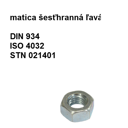 matica M24, DIN 934, ISO 4032, STN 021401.55, tvrdosť 8.8, povrch biely zinok