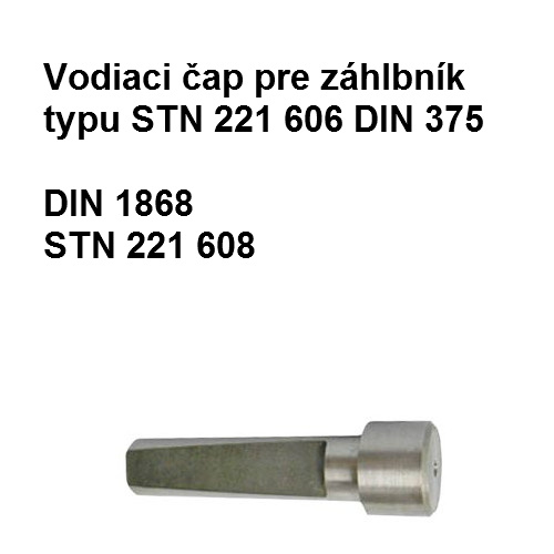 Vodiaci čap pre záhlbníky DIN 375, STN 221606 6,4x4mm HSS